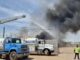 Controlan bomberos incendio en fábrica de tarimas