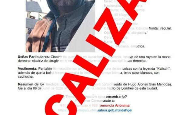 Localiza FDZC a masculino con reporte de ausencia en la ciudad de Chihuahua