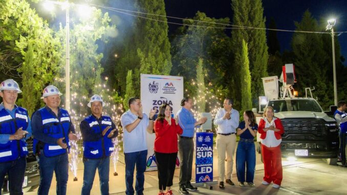 Cumple Marco Bonilla al 100% modernización del alumbrado público LED en la zona sur de la ciudad