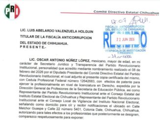 Presenta PRI Chihuahua denuncia por peculado contra alcaldesa de Guadalupe y Calvo