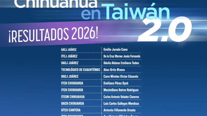 Selecciona Estado a los 15 estudiantes de la segunda generación del programa “Desarrollo de Talentos Chihuahuenses en Taiwán”