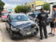 Ebrio derriba poste de CFE tras choque y huye del lugar