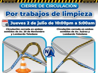 ¡Precaución! Cerrará circulación en incorporación a Lombardo Toledano por trabajos de limpieza