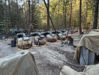 Informa la FGR aseguramiento 50 toneladas de precursores químicos y más de 2000 litros de metanfetamina en narcolaboratorio