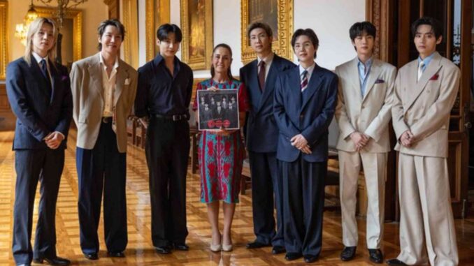 Claudia Sheinbaum recibe en México a la agrupación surcoreana de K-pop BTS