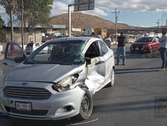 Choque en cruce carretero deja un lesionado en la vía Chihuahua a Cuauhtémoc
